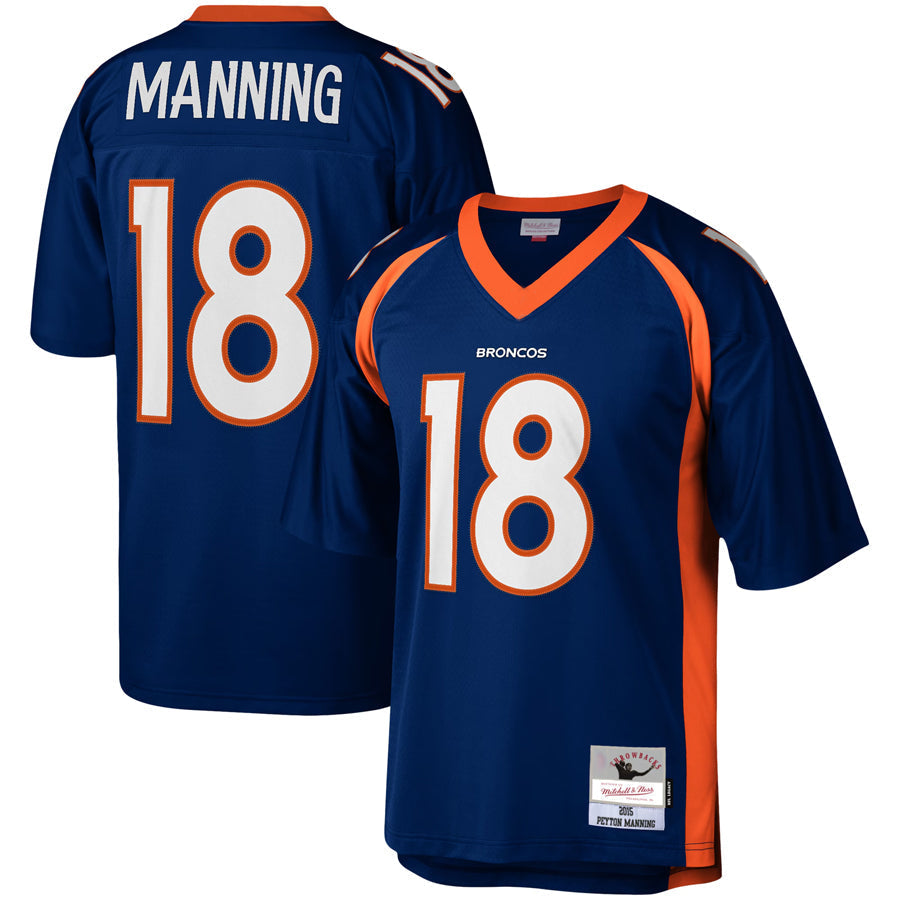 Kooe D.Broncos #18 Peyton Manning Player Mitchell & Ness Navy Legacy Replica Stitched  Jerseys