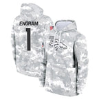 Kooe D.Broncos #1 Evan Engram Player Arctic Camo Salute to Service Hoodies Limited Game Stitched Jerseys