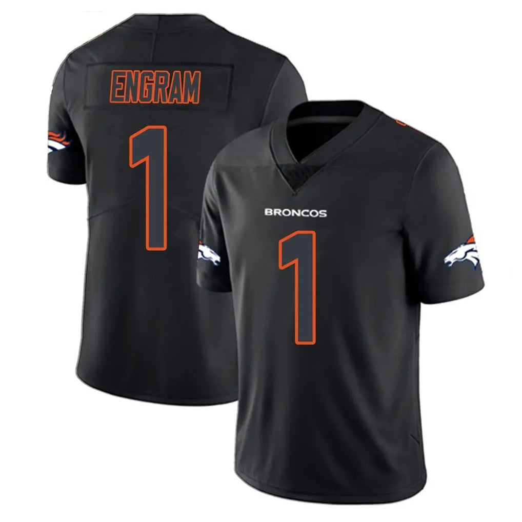 Kooe D.Broncos #1 Evan Engram Player Black Impact Limited Game Stitched Jerseys