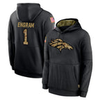 Kooe D.Broncos #1 Evan Engram Player Black Salute to Service Pullover Hoodies Limited Stitched Jerseys