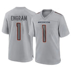Kooe D.Broncos #1 Evan Engram Player Gray Atmosphere Fashion Limited Game Stitched Jerseys