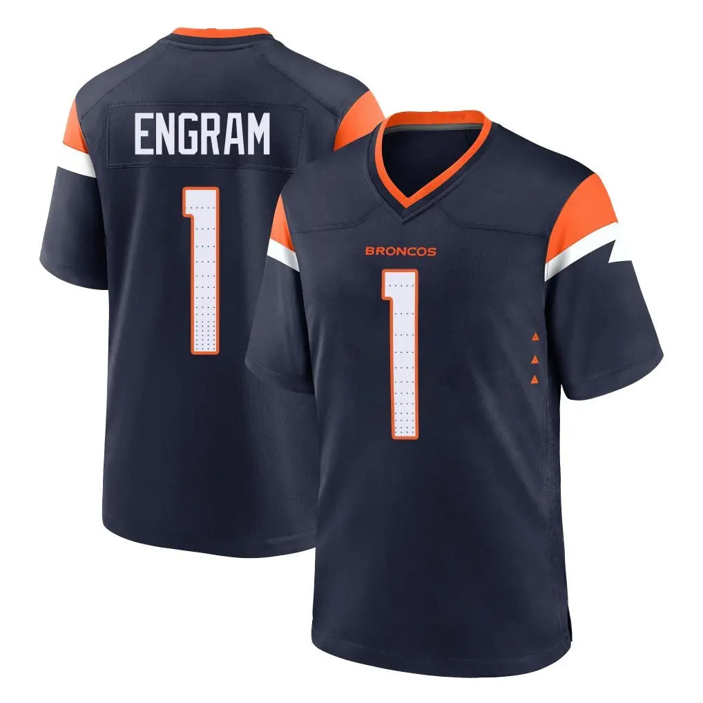 Kooe D.Broncos #1 Evan Engram Player Navy Home Game Stitched Jerseys