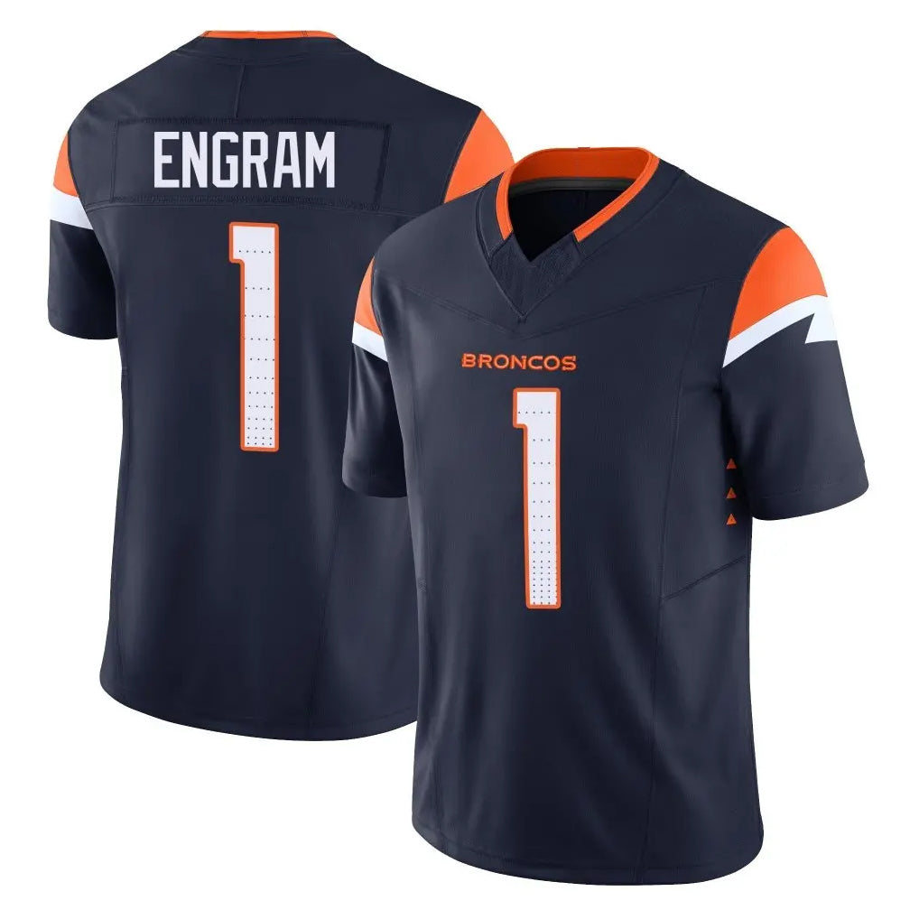 Kooe D.Broncos #1 Evan Engram Player Navy Limited Vapor F.U.S.E. Home Game Stitched Jerseys