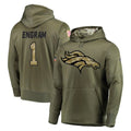 Kooe D.Broncos #1 Evan Engram Player Olive Salute to Service Pullover Hoodies Home Game Stitched Jerseys
