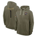 Kooe D.Broncos #1 Evan Engram Player Olive Salute to Service Pullover Hoodies Limited Stitched Jerseys