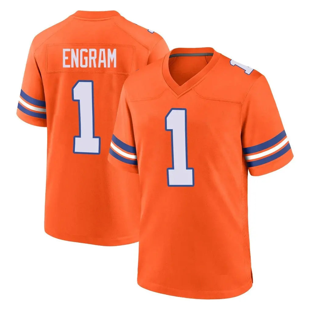 Kooe D.Broncos #1 Evan Engram Player Orange Alternate Collection Throwback Game Stitched Jerseys