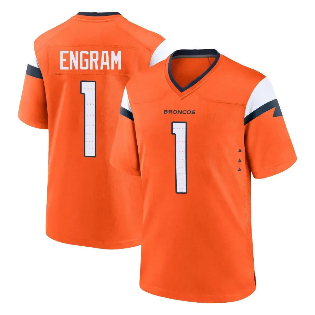 Kooe D.Broncos #1 Evan Engram Player Orange Home Game Stitched Jerseys
