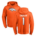 Kooe D.Broncos #1 Evan Engram Player Orange Pullover Hoodie Limited Stitched Jerseys