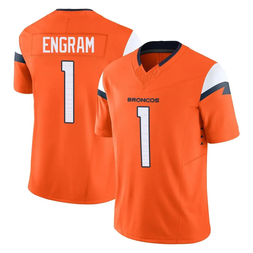 Kooe D.Broncos #1 Evan Engram Player Orange Vapor F.U.S.E. Limited Home Game Stitched Jerseys