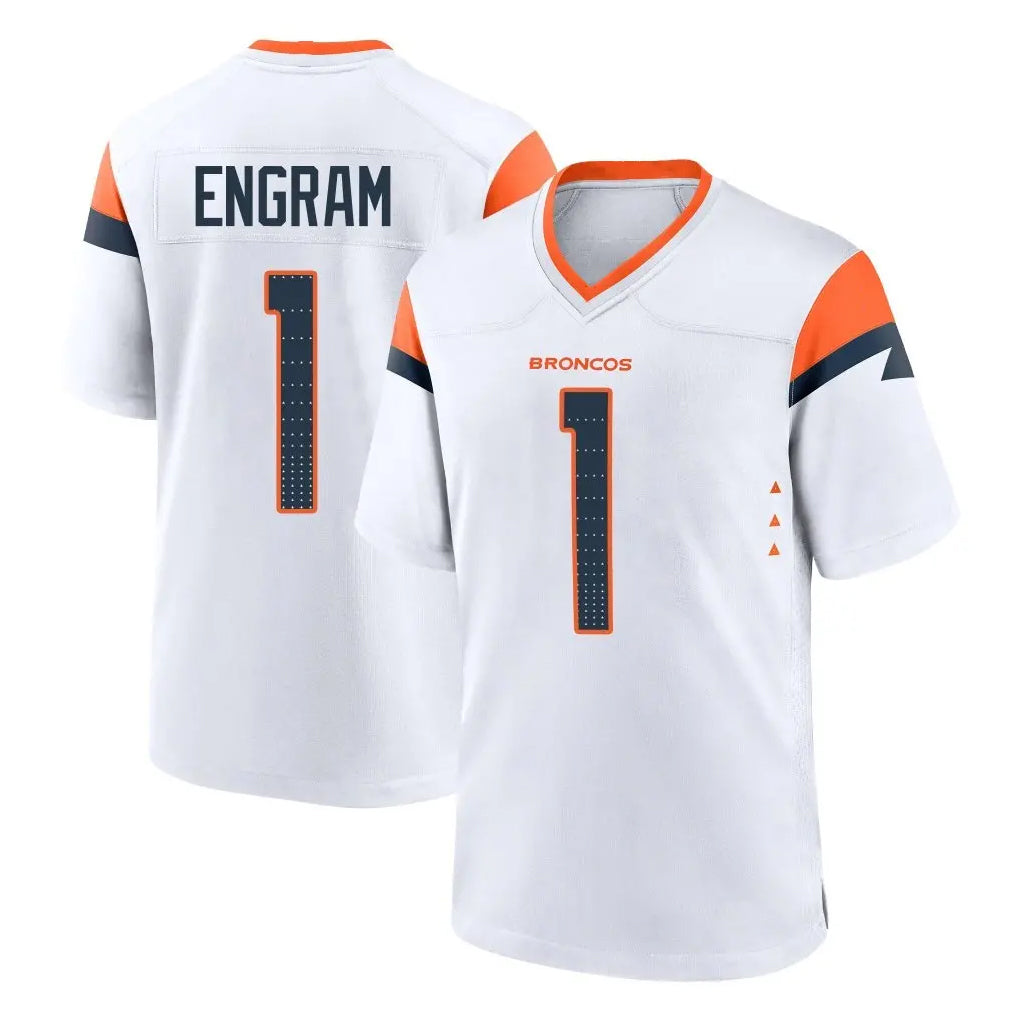 Kooe D.Broncos #1 Evan Engram Player White Home Game Stitched Jerseys