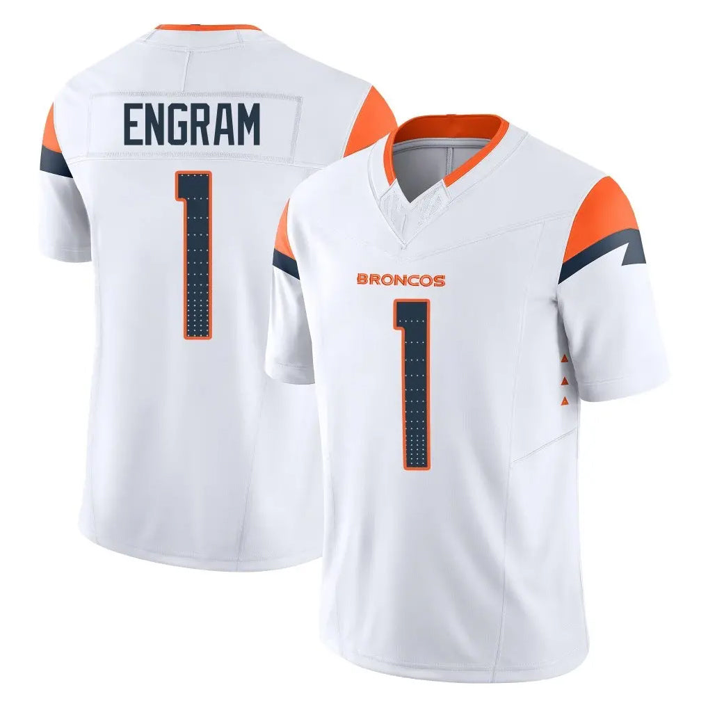 Kooe D.Broncos #1 Evan Engram Player White Limited Vapor F.U.S.E. Home Game Stitched Jerseys