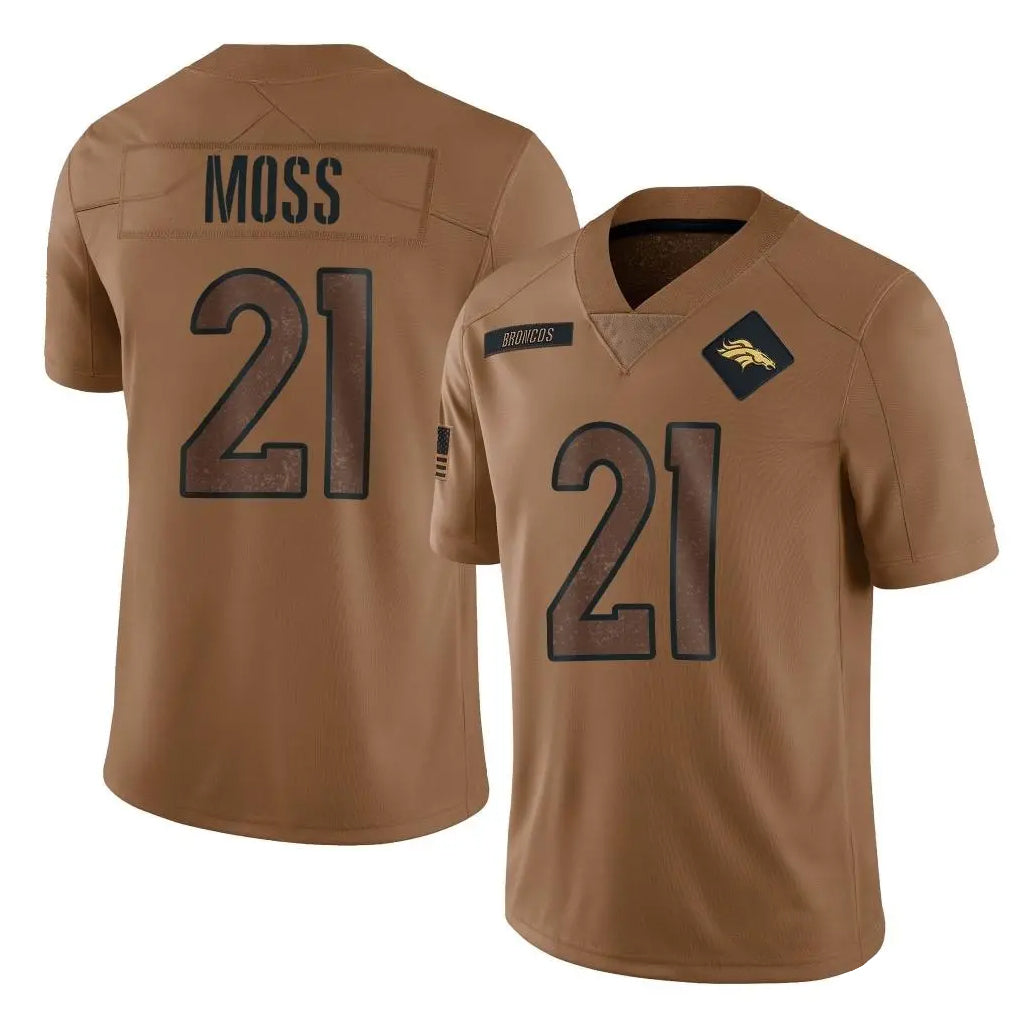 Kooe D.Broncos #21 Riley Moss Player Brown Salute To Service Limited Stitched Jerseys