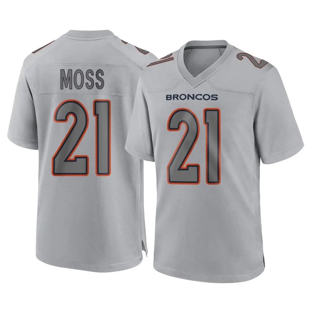 Kooe D.Broncos #21 Riley Moss Player Gray Atmosphere Fashion Limited Game Stitched Jerseys