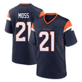 Kooe D.Broncos #21 Riley Moss Player Navy Home Game Stitched Jerseys