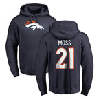 Kooe D.Broncos #21 Riley Moss Player Navy Pullover Hoodie Limited Stitched Jerseys