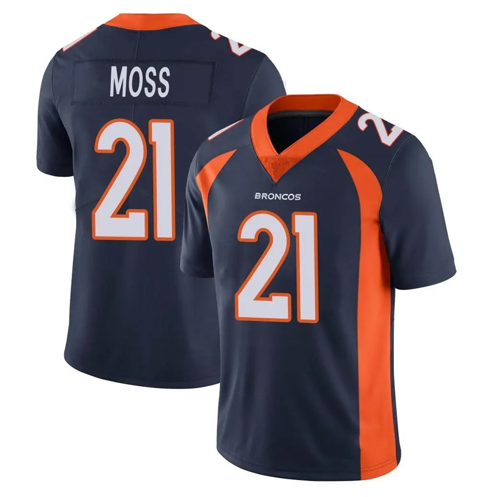 Kooe D.Broncos #21 Riley Moss Player Navy Vapor Untouchable Limited Game Stitched Jerseys