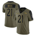 Kooe D.Broncos #21 Riley Moss Player Olive Salute To Service Limited Game Stitched Jerseys