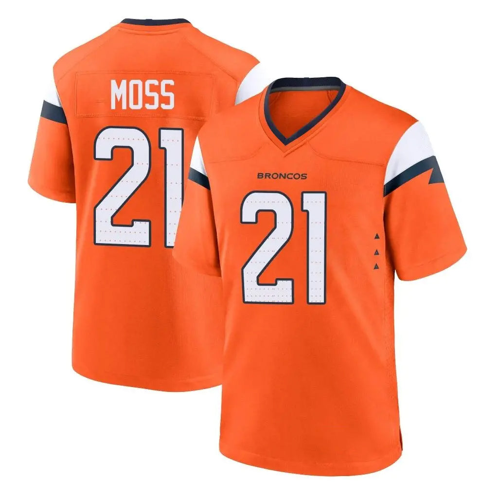 Kooe D.Broncos #21 Riley Moss Player Orange Home Game Stitched Jerseys