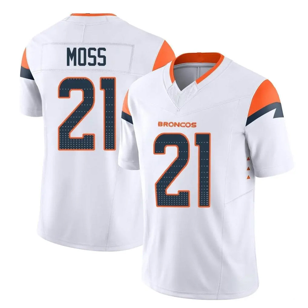 Kooe D.Broncos #21 Riley Moss Player White Limited Vapor F.U.S.E. Home Game Stitched Jerseys