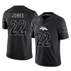 Kooe D.Broncos #22 Brandon Jones Player Black Reflective Limited Stitched Jerseys