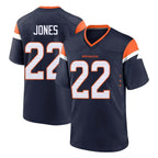 Kooe D.Broncos #22 Brandon Jones Player Navy Home Game Stitched Jerseys
