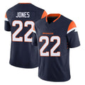 Kooe D.Broncos #22 Brandon Jones Player Navy Limited Vapor F.U.S.E. Home Game Stitched Jerseys