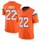 Kooe D.Broncos #22 Brandon Jones Player Orange Vapor F.U.S.E. Limited Home Game Stitched Jerseys