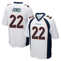 Kooe D.Broncos #22 Brandon Jones Player White Game Stitched Jerseys