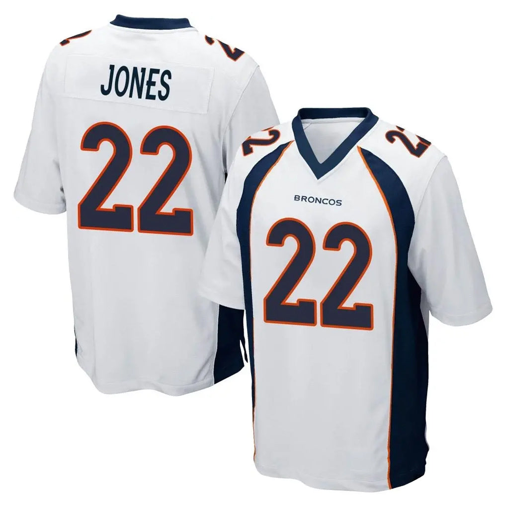 Kooe D.Broncos #22 Brandon Jones Player White Game Stitched Jerseys
