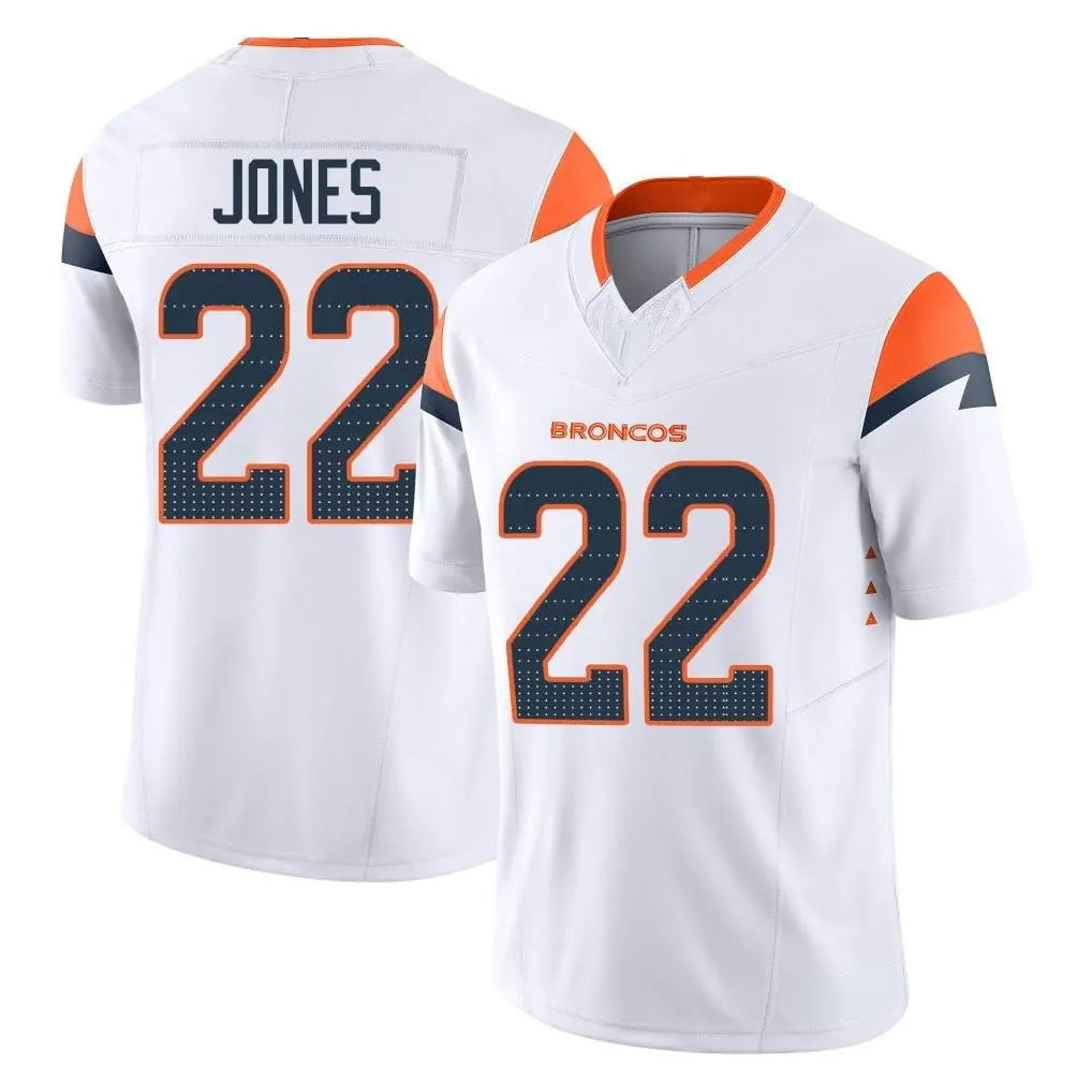 Kooe D.Broncos #22 Brandon Jones Player White Limited Vapor F.U.S.E. Home Game Stitched Jerseys
