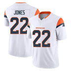 Kooe D.Broncos #22 Brandon Jones Player White Limited Vapor F.U.S.E. Home Game Stitched Jerseys