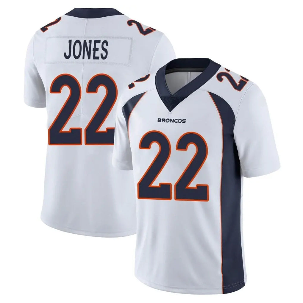 Kooe D.Broncos #22 Brandon Jones Player White Vapor Untouchable Limited Home Game Stitched Jerseys