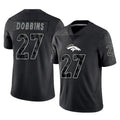 Kooe D.Broncos #27 J.K. Dobbins Player Black Reflective Limited Stitched Jerseys