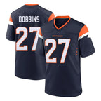 Kooe D.Broncos #27 J.K. Dobbins Player Navy Home Game Stitched Jerseys