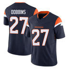 Kooe D.Broncos #27 J.K. Dobbins Player Navy Limited Vapor F.U.S.E. Home Game Stitched Jerseys