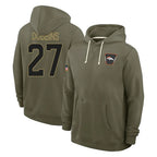 Kooe D.Broncos #27 J.K. Dobbins Player Olive Salute to Service Pullover Hoodies Limited Stitched Jerseys