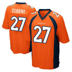 Kooe D.Broncos #27 J.K. Dobbins Player Orange Color Home Game Stitched Jerseys