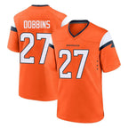 Kooe D.Broncos #27 J.K. Dobbins Player Orange Home Game Stitched Jerseys