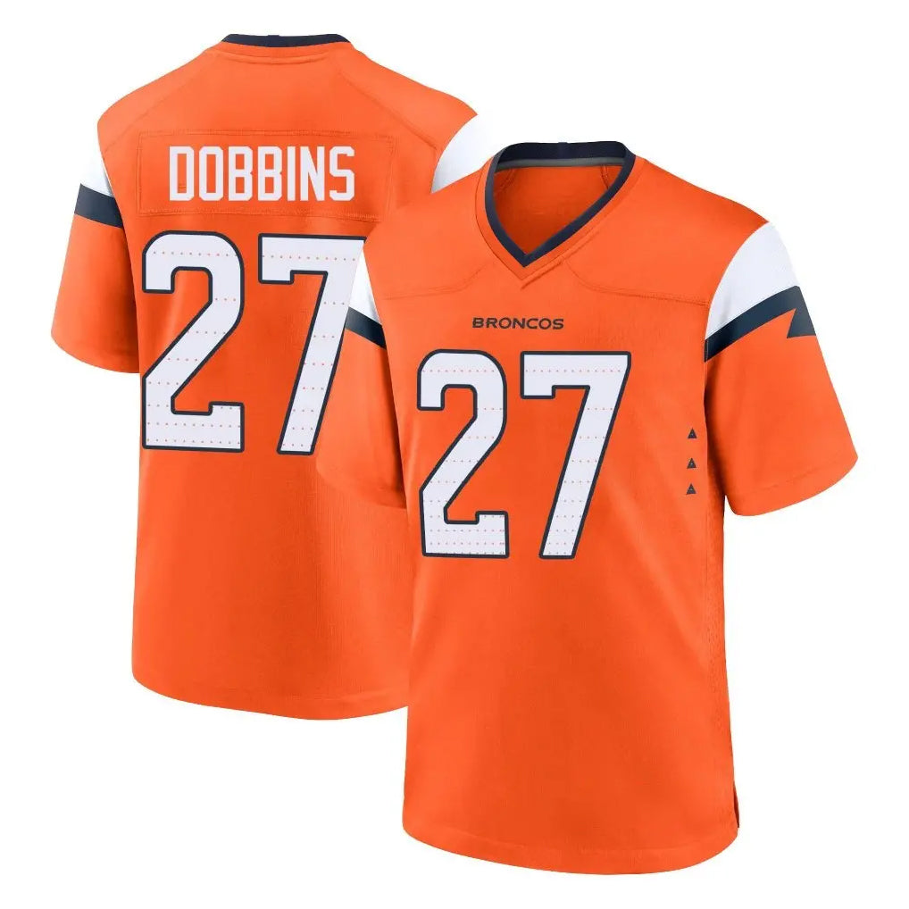 Kooe D.Broncos #27 J.K. Dobbins Player Orange Home Game Stitched Jerseys