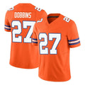 Kooe D.Broncos #27 J.K. Dobbins Player Orange Limited Alternate Vapor F.U.S.E. Throwback Game Stitched Jerseys