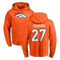 Kooe D.Broncos #27 J.K. Dobbins Player Orange Pullover Hoodie Limited Stitched Jerseys