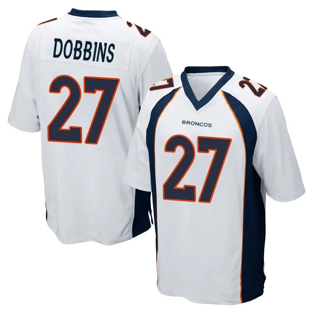 Kooe D.Broncos #27 J.K. Dobbins Player White Game Stitched Jerseys