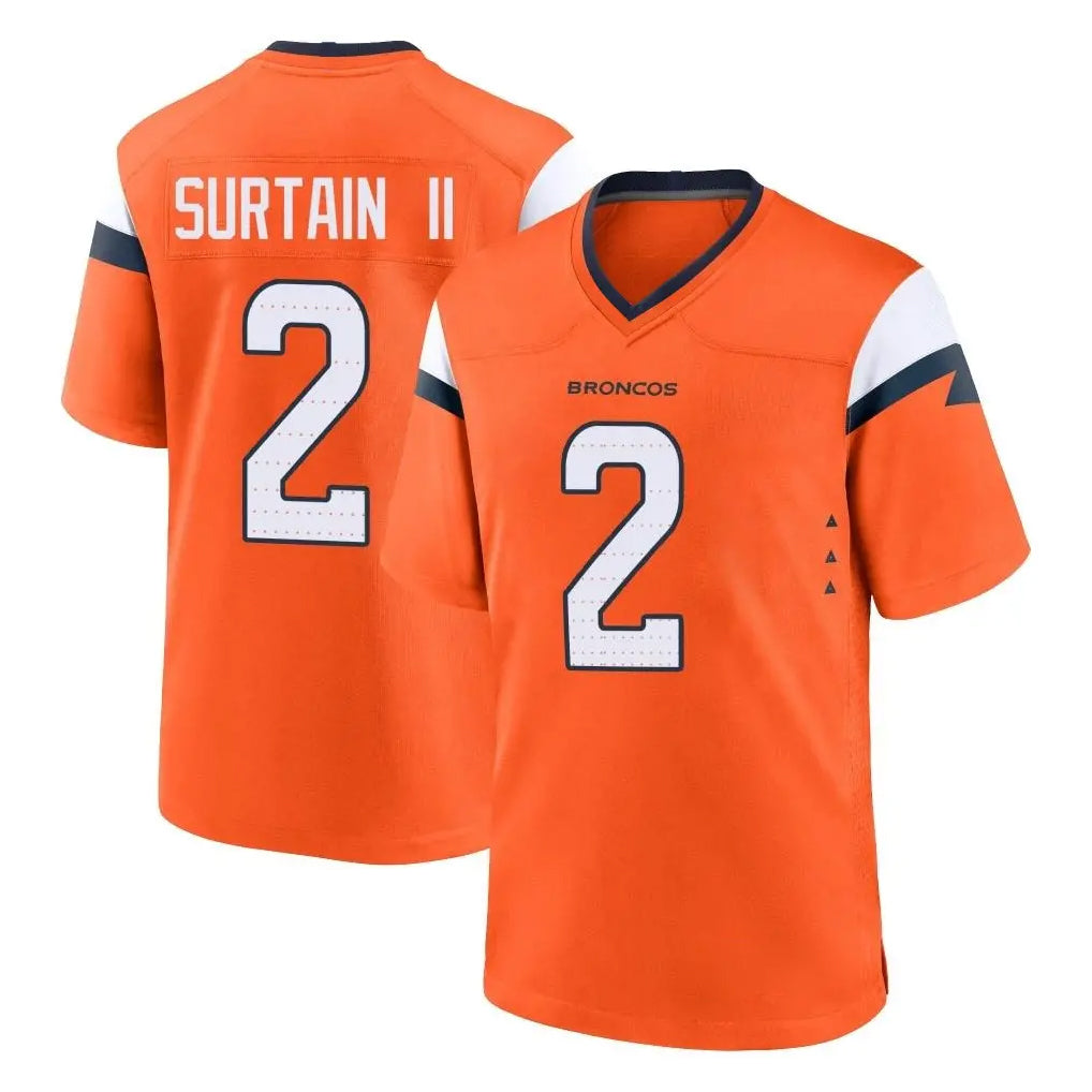 Kooe D.Broncos #2 Pat Surtain II Cooper Player Orange Home Game Stitched Jerseys