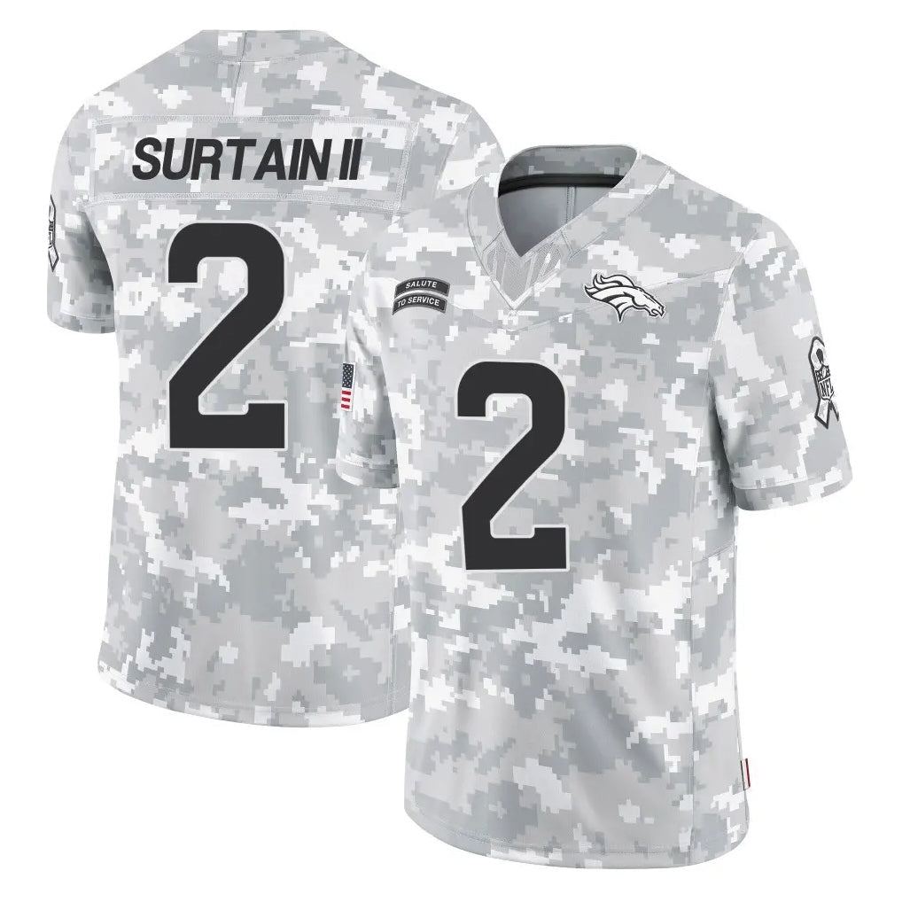 Kooe D.Broncos #2 Pat Surtain II Player Arctic Camo Salute To Service Limited Stitched Jerseys