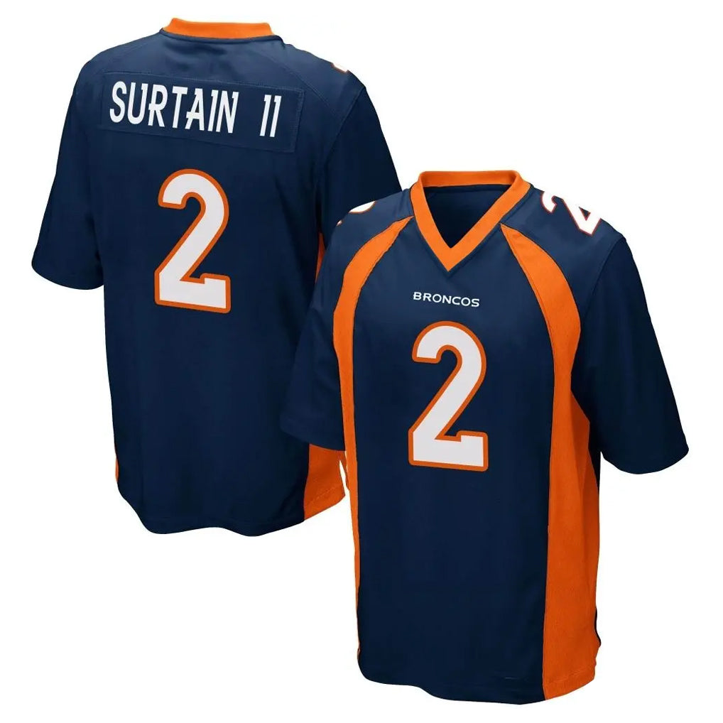Kooe D.Broncos #2 Pat Surtain II Player Navy Game Stitched Jerseys