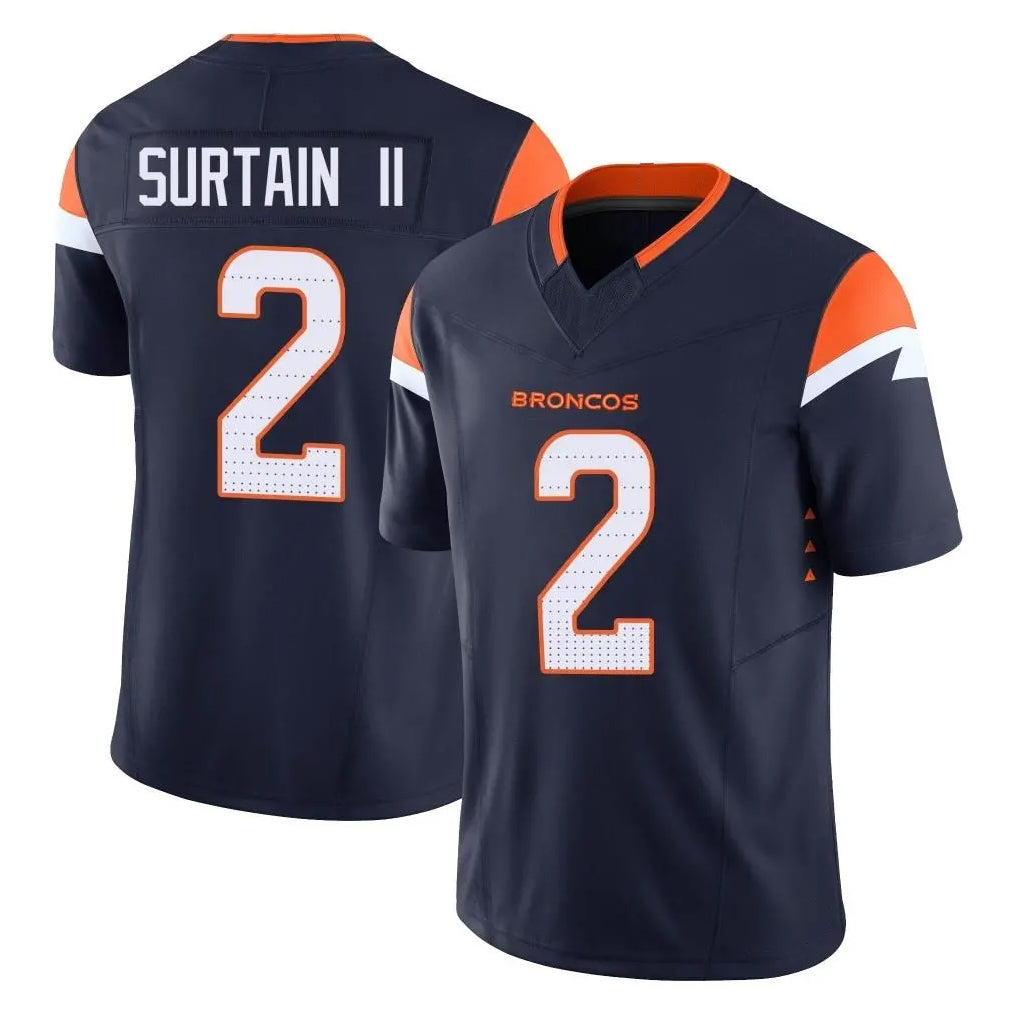 Kooe D.Broncos #2 Pat Surtain II Player Navy Limited Vapor F.U.S.E. Home Game Stitched Jerseys