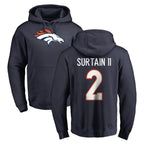 Kooe D.Broncos #2 Pat Surtain II Player Navy Pullover Hoodie Limited Stitched Jerseys