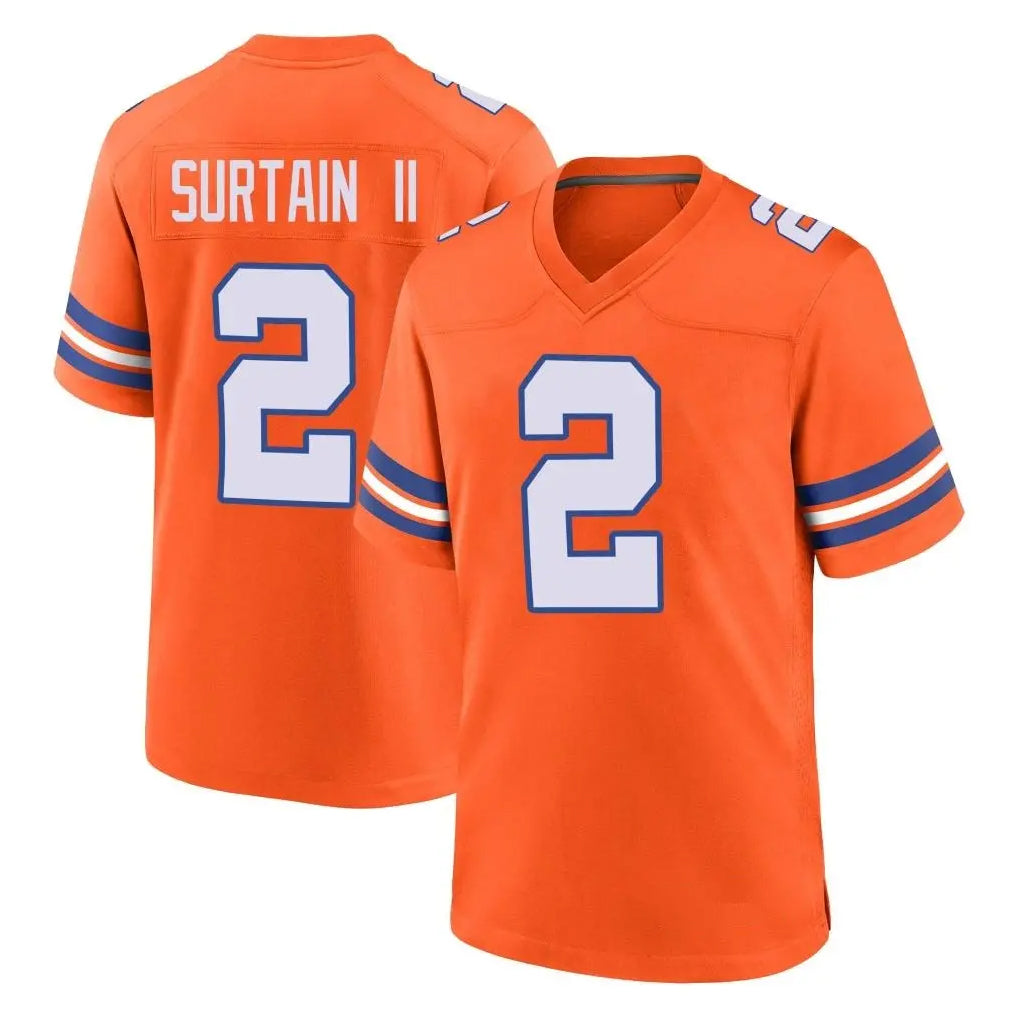 Kooe D.Broncos #2 Pat Surtain II Player Orange Alternate Collection Throwback Game Stitched Jerseys