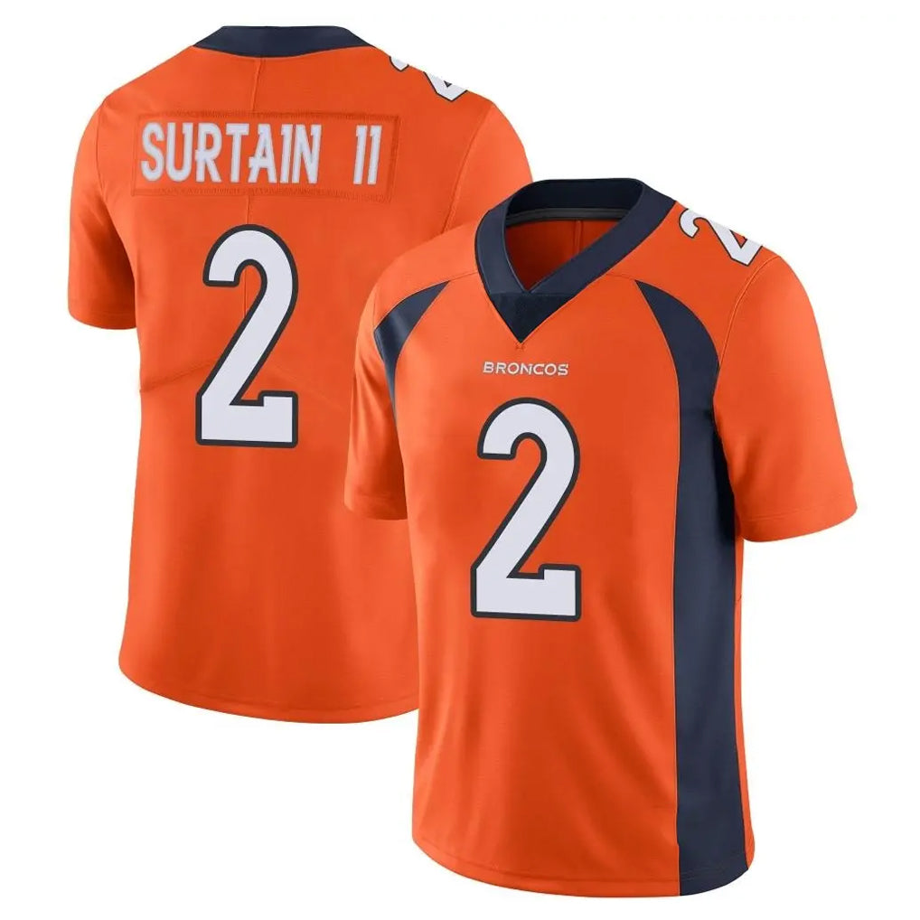 Kooe D.Broncos #2 Pat Surtain II Player Orange Color Vapor Untouchable Limited Game Stitched Jerseys