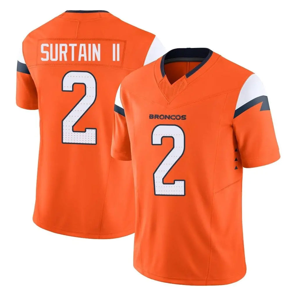 Kooe D.Broncos #2 Pat Surtain II Player Orange Vapor F.U.S.E. Limited Home Game Stitched Jerseys